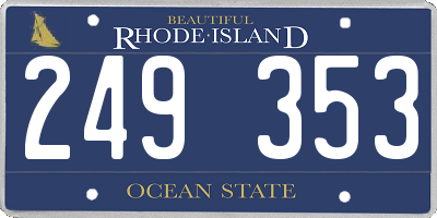 RI license plate 249353
