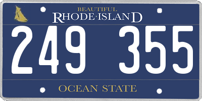 RI license plate 249355