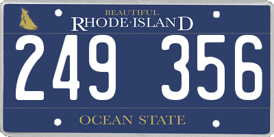 RI license plate 249356