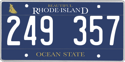RI license plate 249357