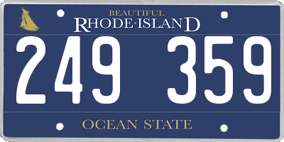 RI license plate 249359