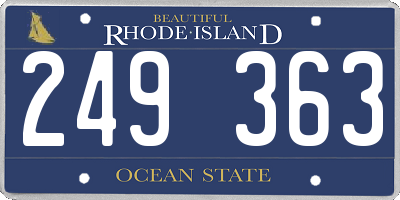 RI license plate 249363