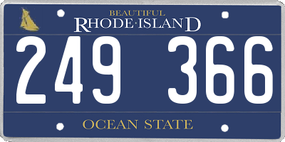 RI license plate 249366
