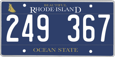 RI license plate 249367