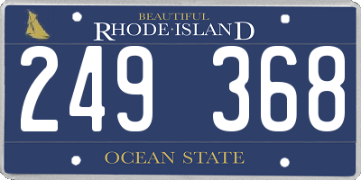 RI license plate 249368