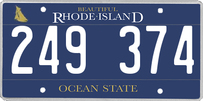 RI license plate 249374