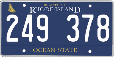 RI license plate 249378