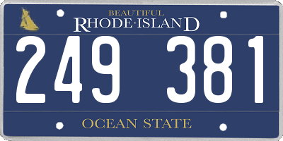 RI license plate 249381