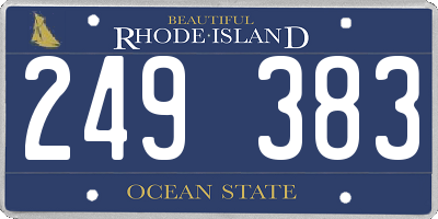 RI license plate 249383