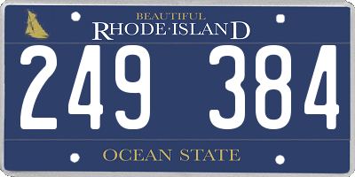 RI license plate 249384