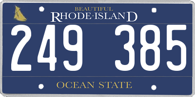 RI license plate 249385