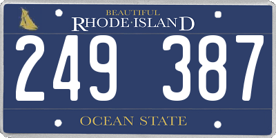 RI license plate 249387