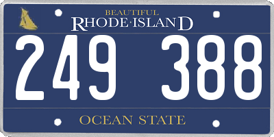 RI license plate 249388