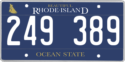 RI license plate 249389