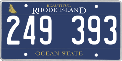 RI license plate 249393