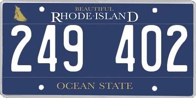 RI license plate 249402