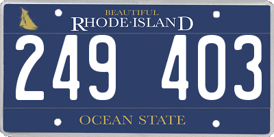 RI license plate 249403