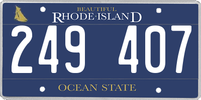 RI license plate 249407