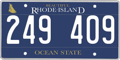 RI license plate 249409