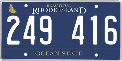 RI license plate 249416