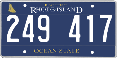 RI license plate 249417