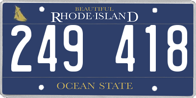 RI license plate 249418