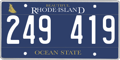 RI license plate 249419