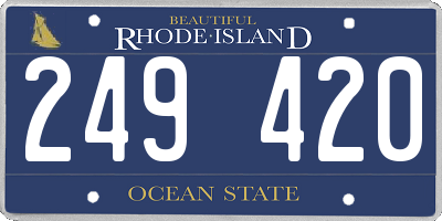 RI license plate 249420