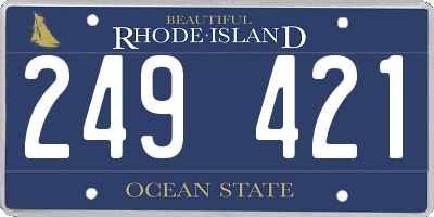 RI license plate 249421