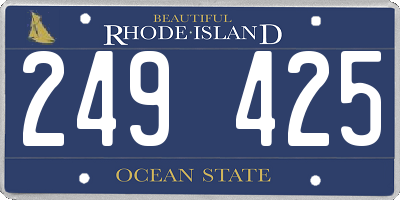 RI license plate 249425