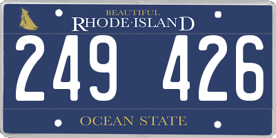 RI license plate 249426