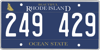 RI license plate 249429