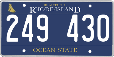 RI license plate 249430