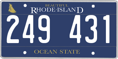 RI license plate 249431