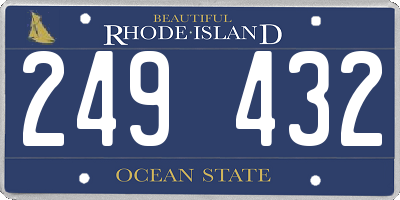 RI license plate 249432