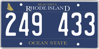 RI license plate 249433