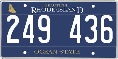 RI license plate 249436