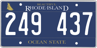 RI license plate 249437