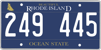 RI license plate 249445