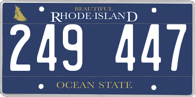 RI license plate 249447