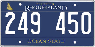 RI license plate 249450