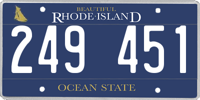 RI license plate 249451