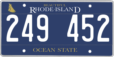 RI license plate 249452
