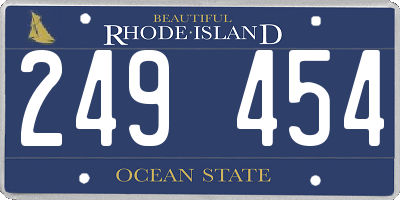 RI license plate 249454