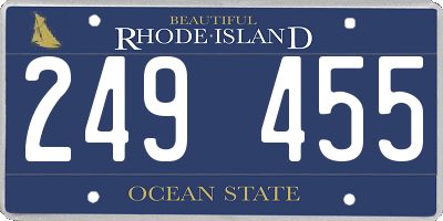 RI license plate 249455