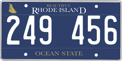 RI license plate 249456