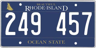 RI license plate 249457