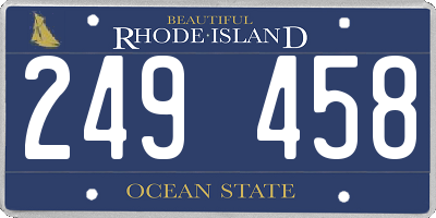 RI license plate 249458