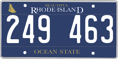 RI license plate 249463