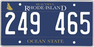 RI license plate 249465
